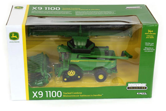 1/64 John Deere X9 1100 Combine w/ Front Tracks and Draper & Corn Heads, ERTL Prestige Collection