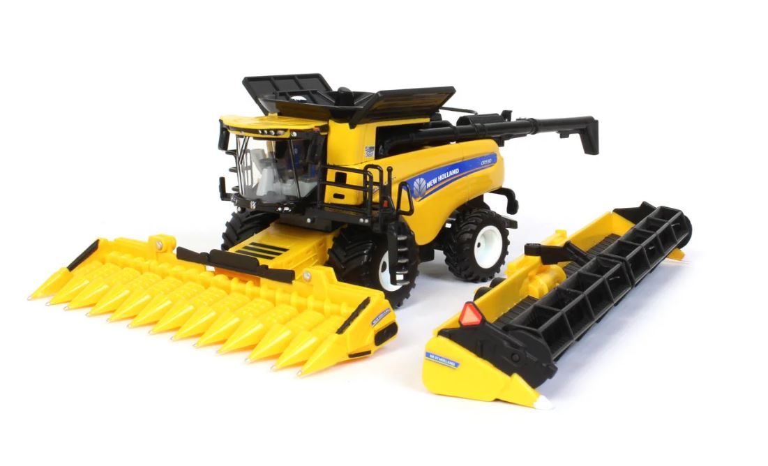 1/64 New Holland CR9.90 Combine w/ Folding Corn Head & Draper Head, 45th Anniv, ERTL Prestige Collection