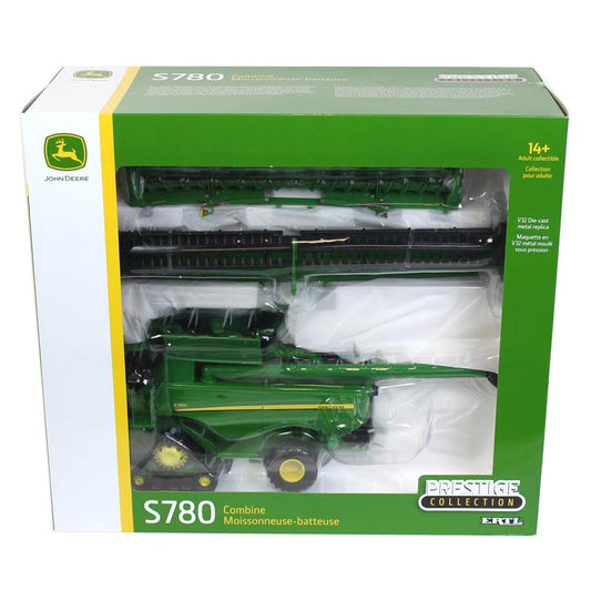 1/32 John Deere S780 Tracked Combine With Draper And Corn Heads, ERTL Prestige Collection