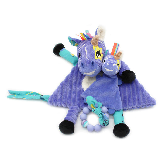 Kiprokos the Zebra Baby Comforter & Silicone Teething Ring Gift Set