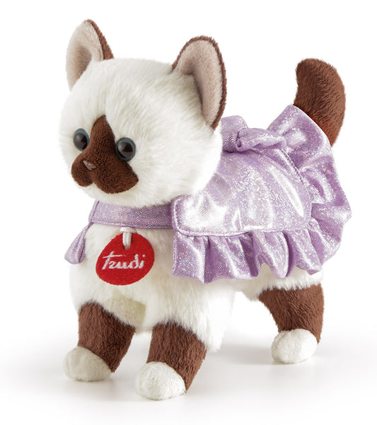 Pets Burmese Cat in a Romantic Lilac Dress - 23cm