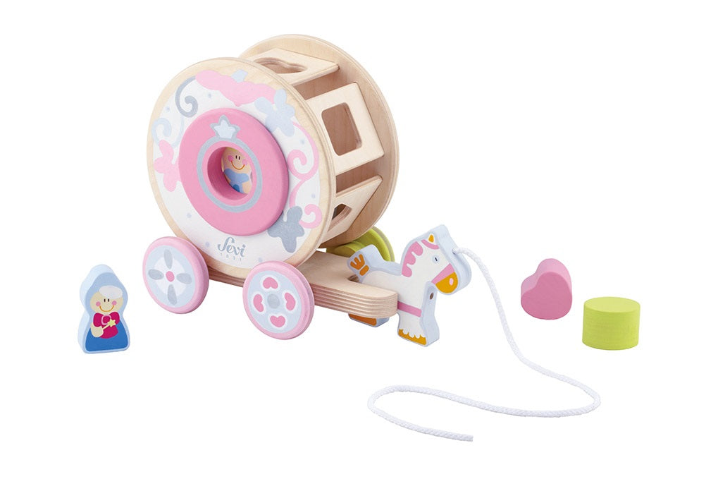 Sevi Wooden Pull Along Enchanted Carriage - 24cm