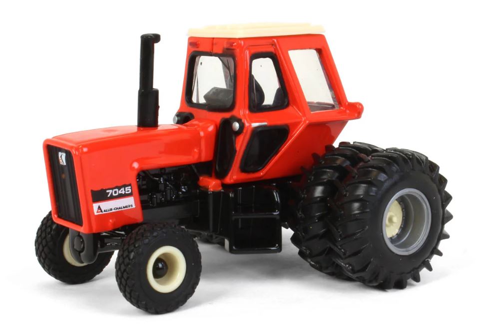 1/64 Allis Chalmers 7045 w/ Cab, Rear Duals & Diamond Tread Front Tires, Limited ERTL Production