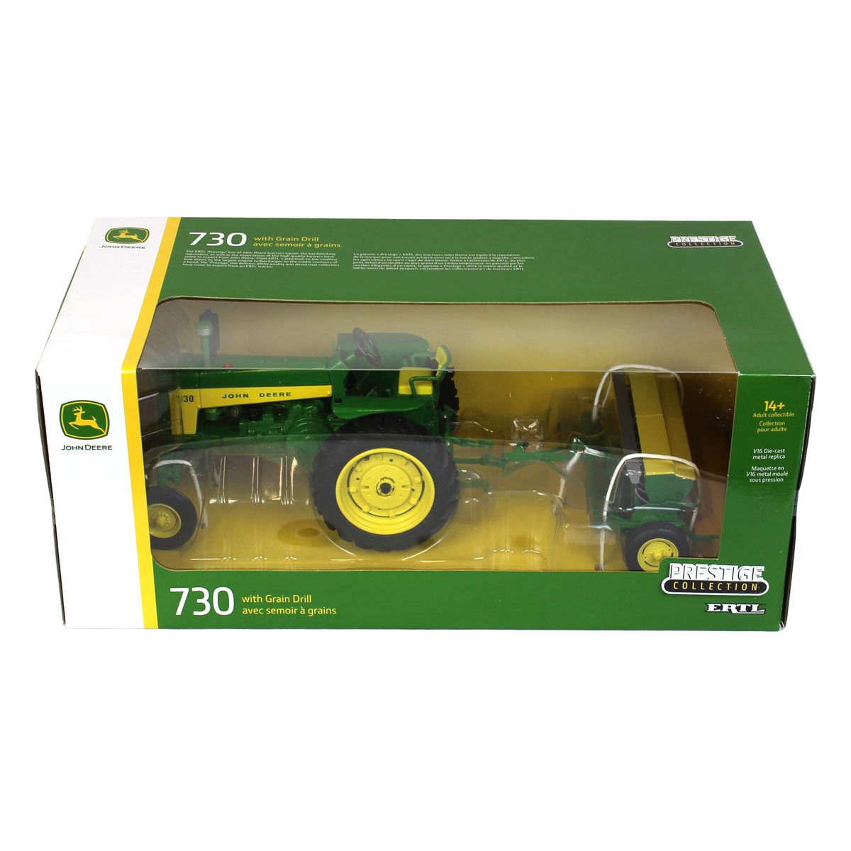 1/16 John Deere 730 Wide Front Tractor with Grain Drill Prestige Edition