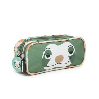 2 Zip / Double Compartment Pencil Case Chillos the Sloth Face