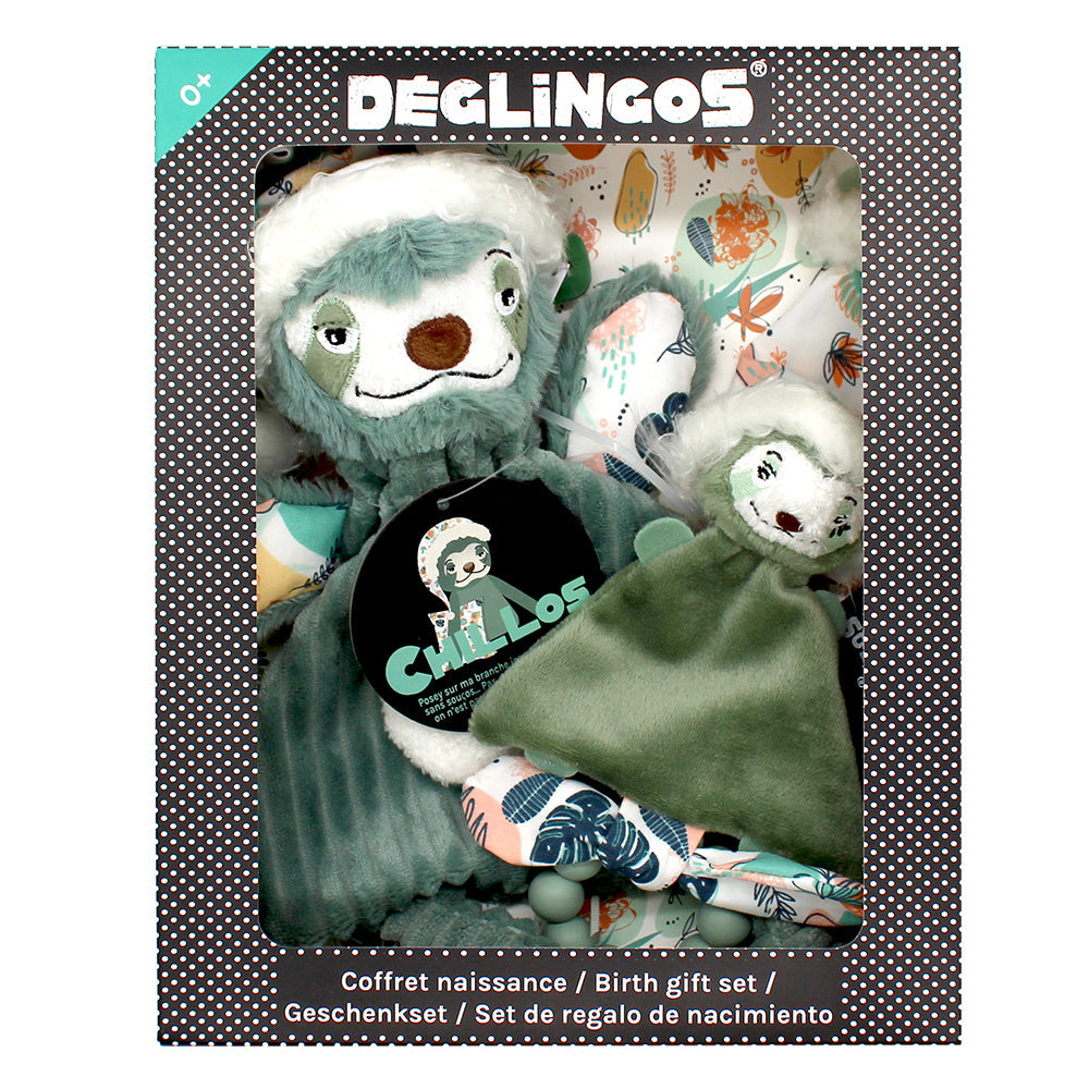 Baby Gift Box - Baby Blankie + Silicon Teething Ring/Mini Comforter Chillos the Sloth