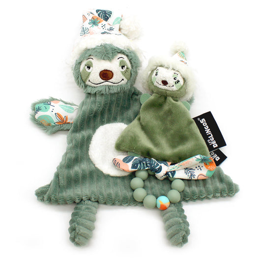 Baby Gift Box - Baby Blankie + Silicon Teething Ring/Mini Comforter Chillos the Sloth