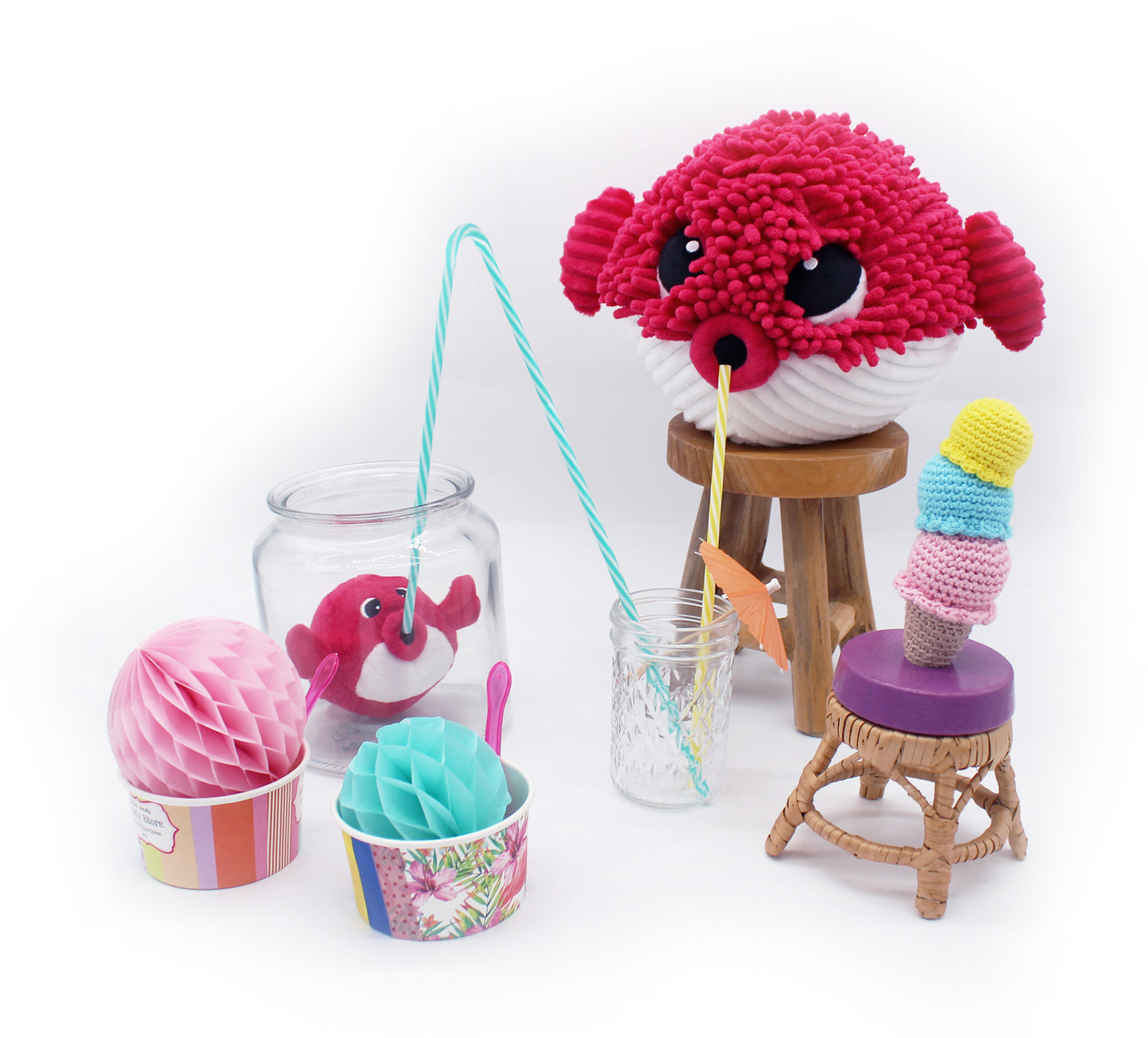 The Blow Fish Mom & Baby - Gobetou 31cm (Asst. Colours Available)