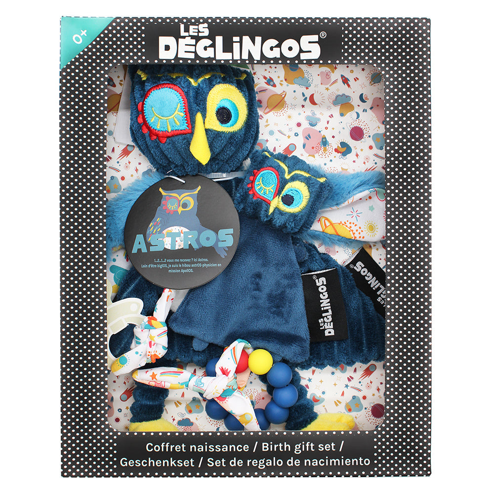 Astro the Owl Baby Comforter & Silicone Teething Ring Gift Set