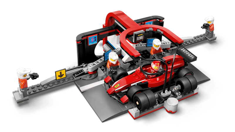 F1 Pit Stop & Pit Crew with Ferrari Car