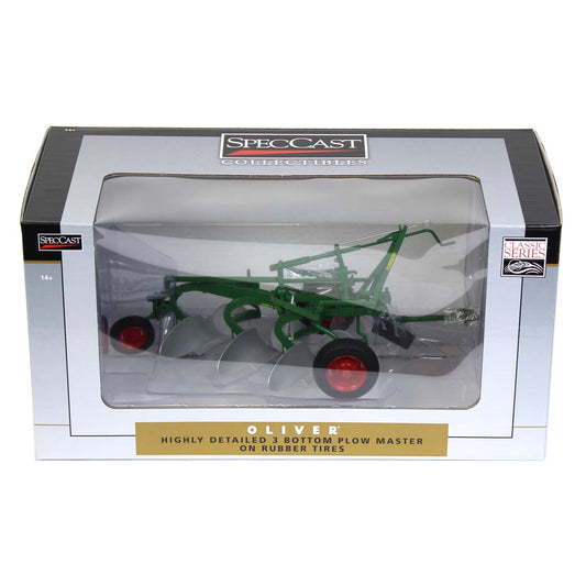 1/16 Oliver 3 Furrow Plow Rubber Wheels Implement