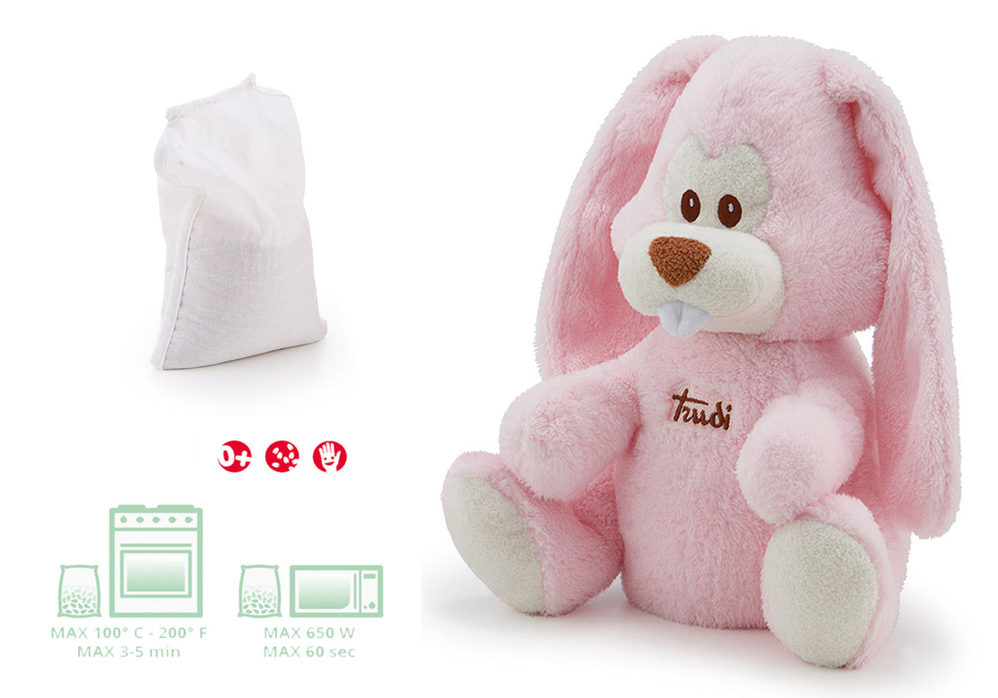 Scalda Sogni Cremino Rabbit Puppet & Microwaveable Warmer - Pink 27cm