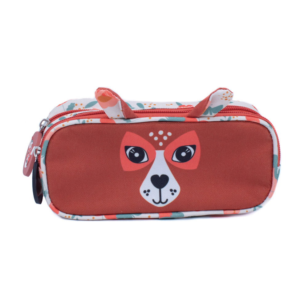 2 Zip / Double Compartment Pencil Case Melimelos the Deer Face