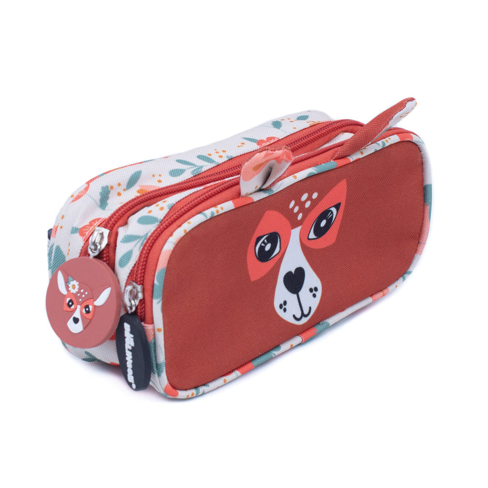 2 Zip / Double Compartment Pencil Case Melimelos the Deer Face