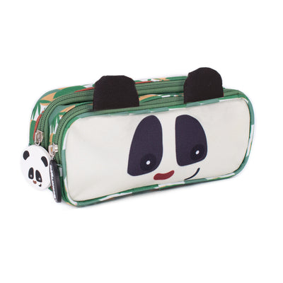 2 Zip / Double Compartment Pencil Case Rototos the Panda Face