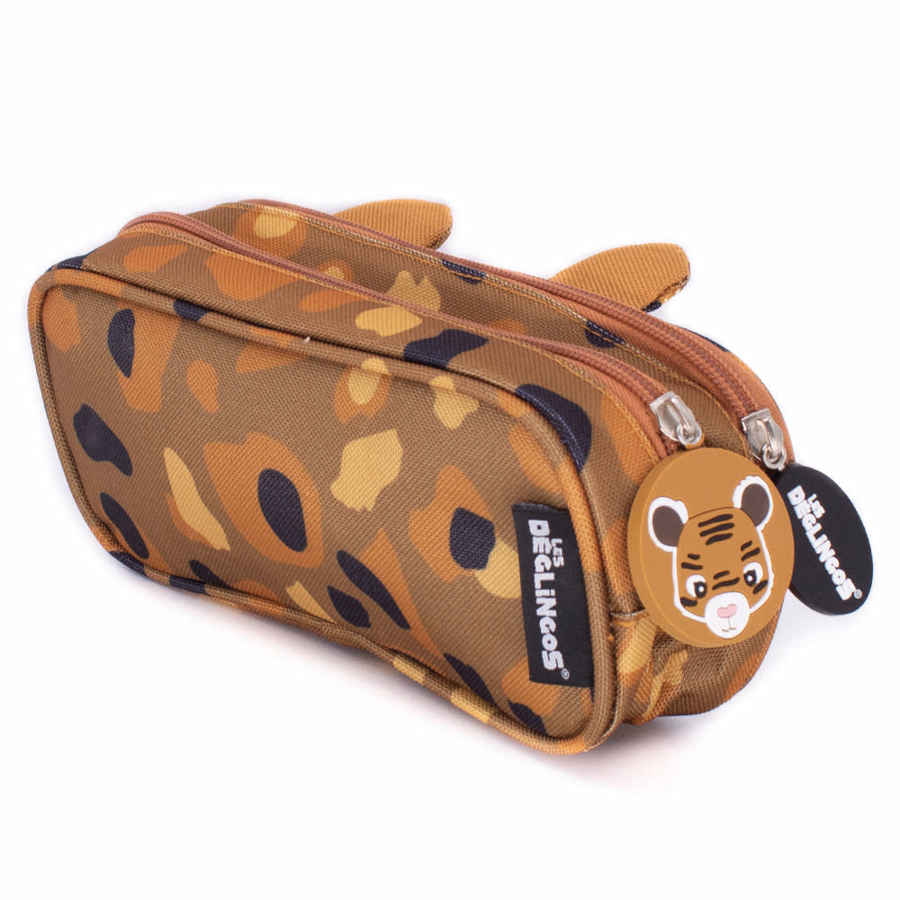 2 Zip / Double Compartment Pencil Case Speculos the Tiger Face