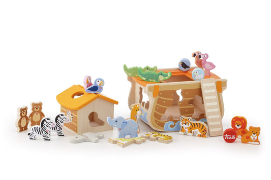 Sevi Wooden Sorting Noah's Ark Set - 24 pieces