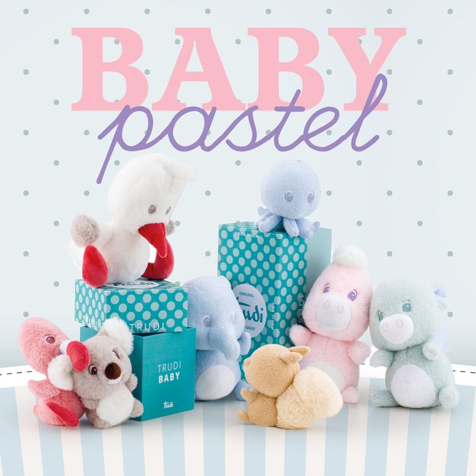 Baby Pastel Plush Rattle Octopus - 10cm