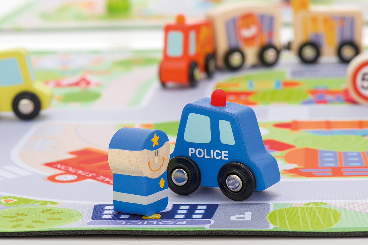 Sevi Wooden Mini Police Car - 7cm