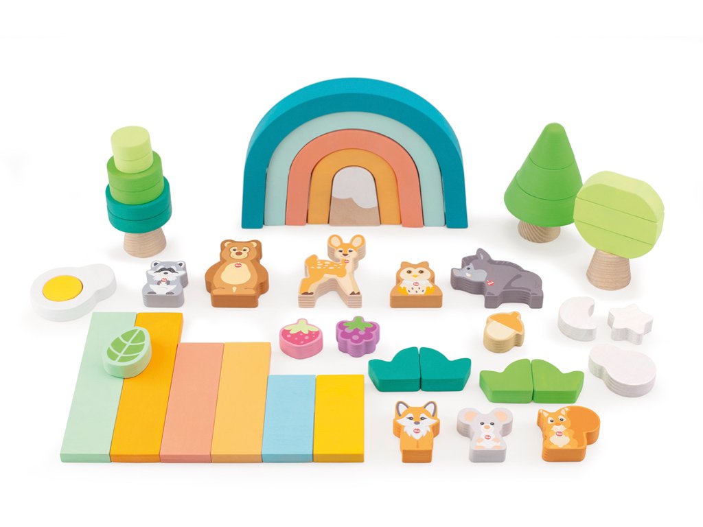 Sevi Wooden Construction Set “Life in the Woods” - 47 pieces